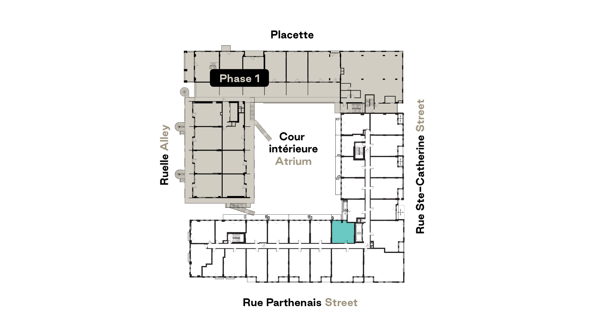 Plan d'étage du modèle d'unité B12 d'Esplanade Cartier de Prével