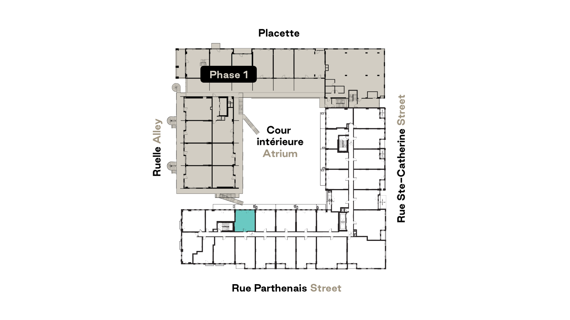 Plan d'étage du modèle d'unité B14A d'Esplanade Cartier de Prével