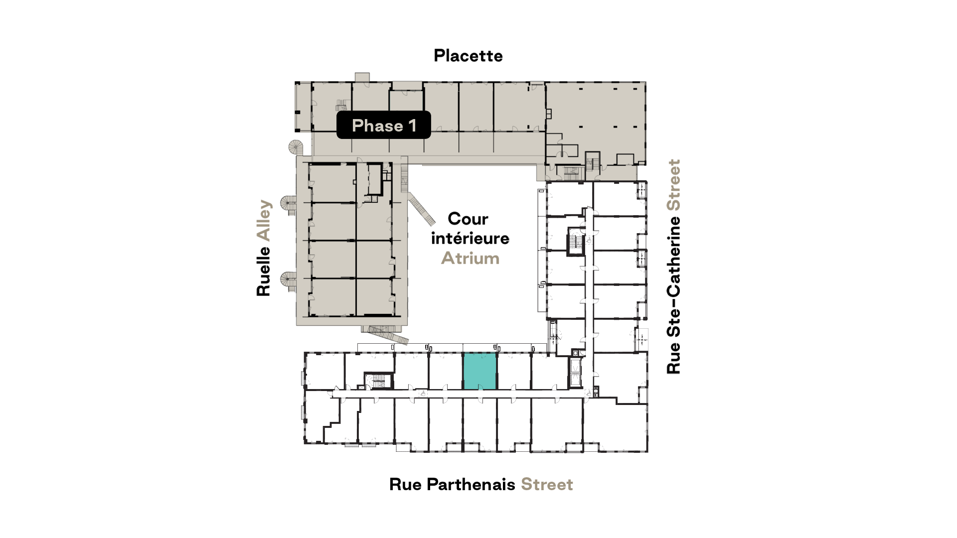 Plan d'étage du modèle d'unité B15A Inv d'Esplanade Cartier de Prével