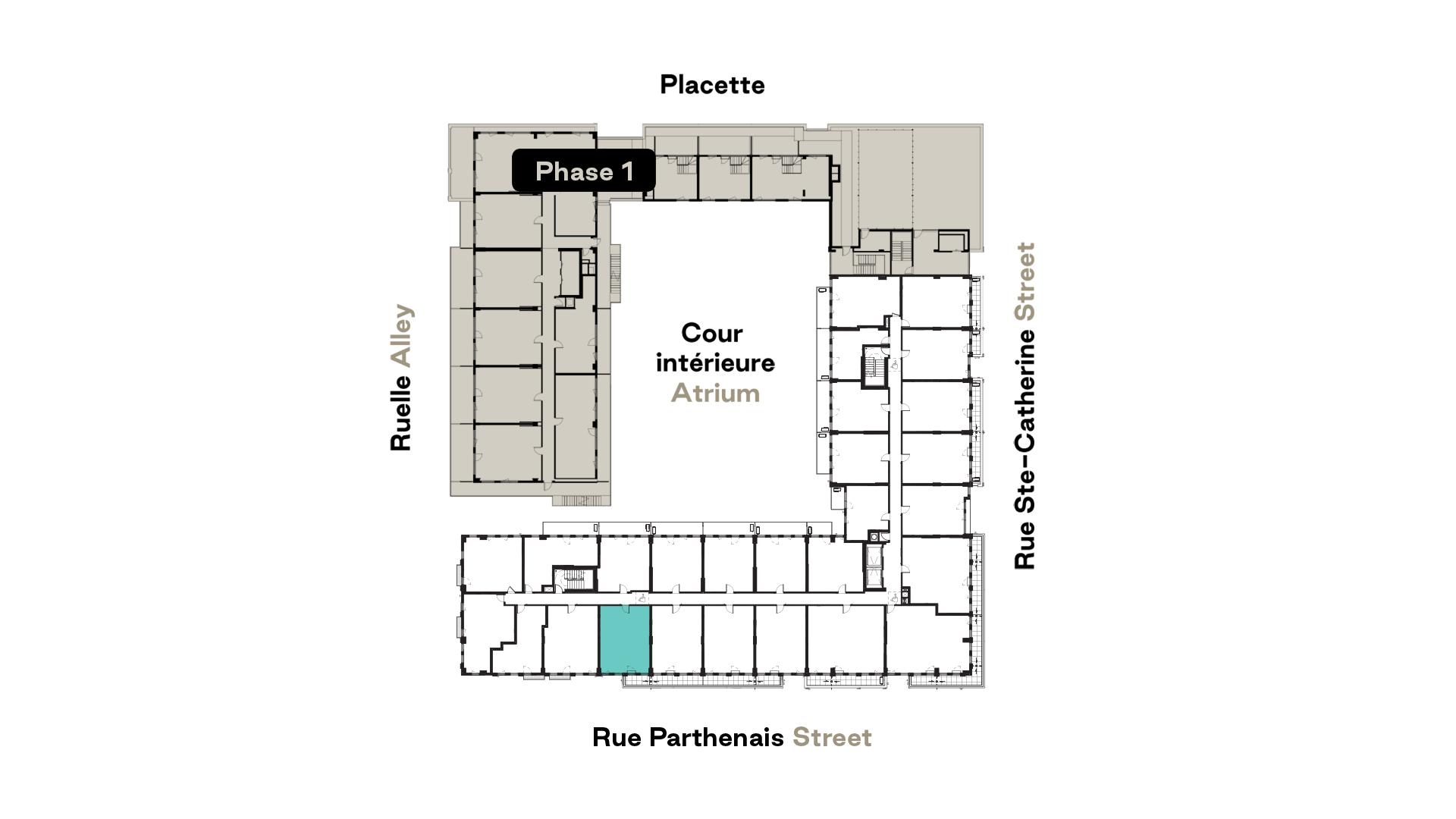 Plan d'étage du modèle d'unité C11C-INV d'Esplanade Cartier de Prével