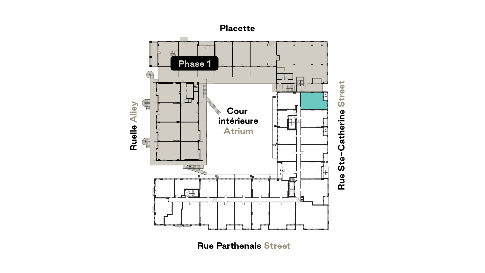Plan d'étage du modèle d'unité D12 d'Esplanade Cartier de Prével