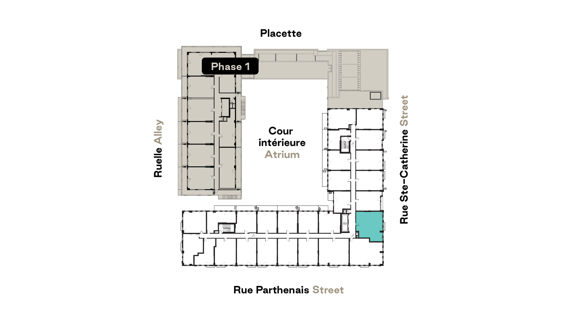 Plan d'étage du modèle d'unité E11A d'Esplanade Cartier de Prével