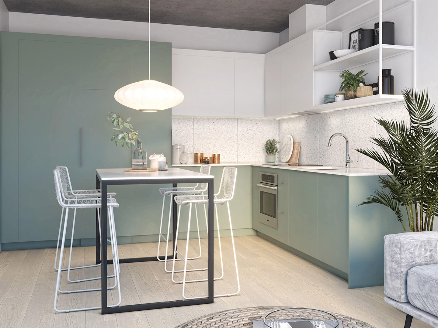 Cuisine de l'unité 615 d'Esplanade Cartier par Prével