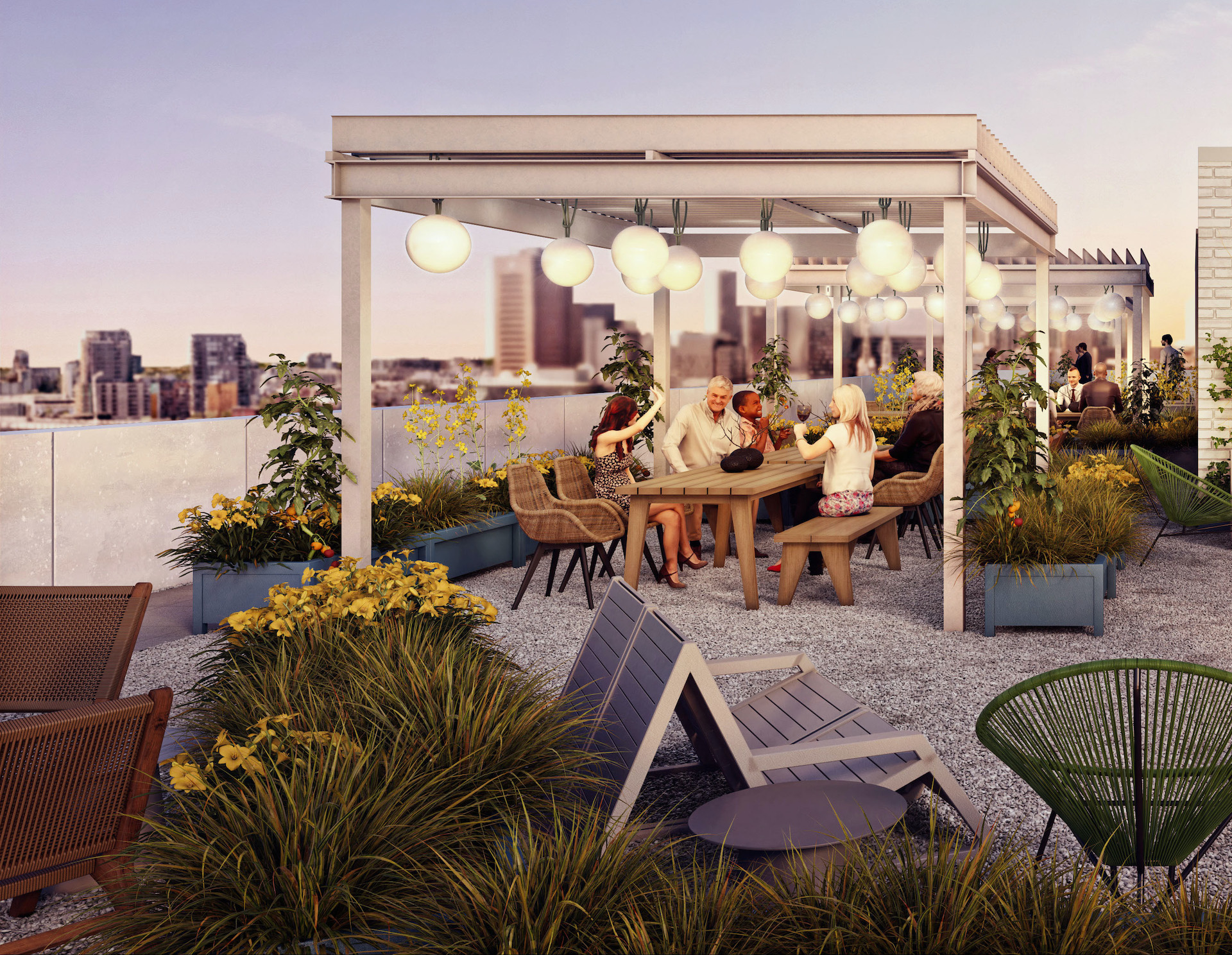 Rooftop terrace at Esplanade Cartier