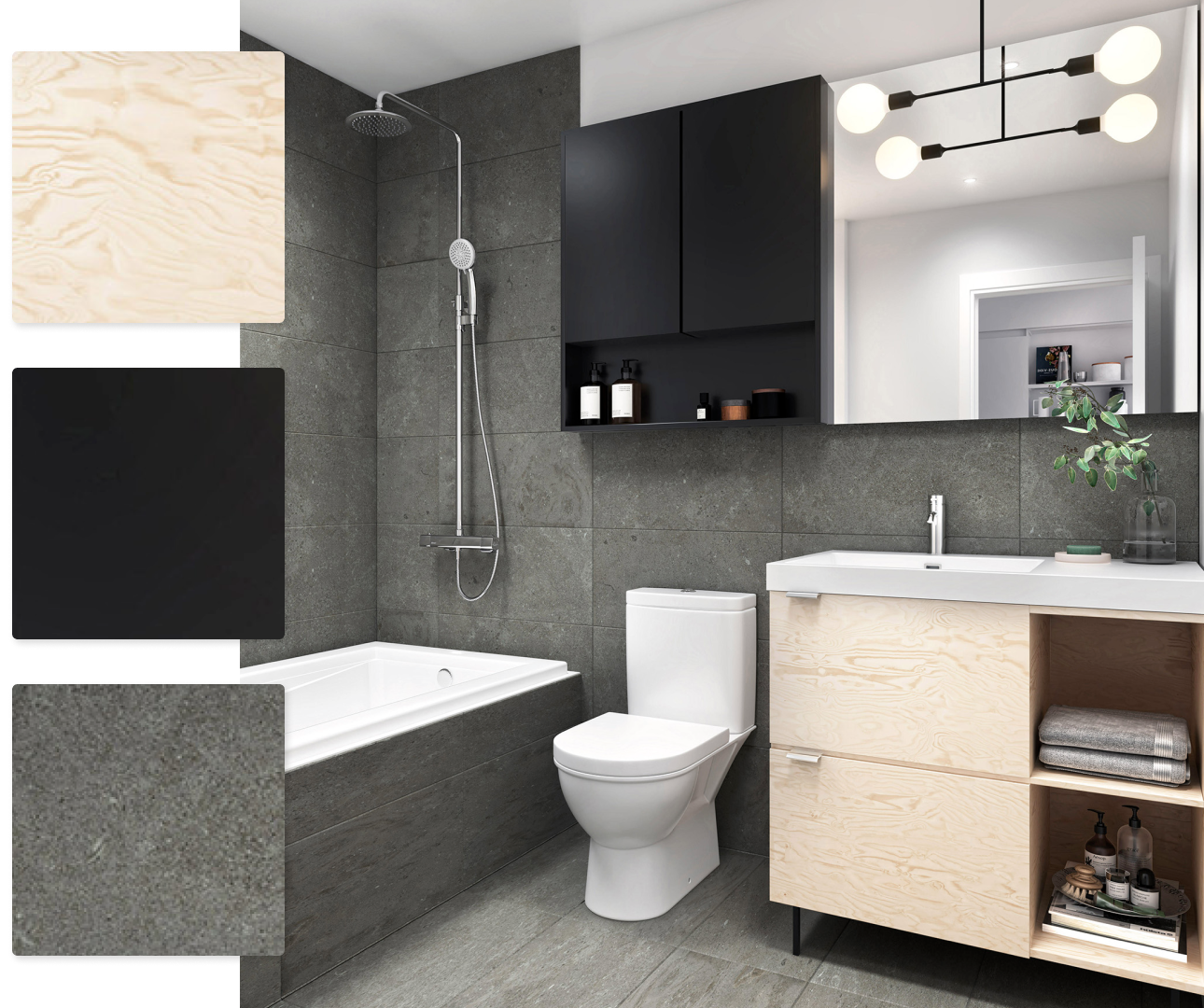 Bathroom with finishes options