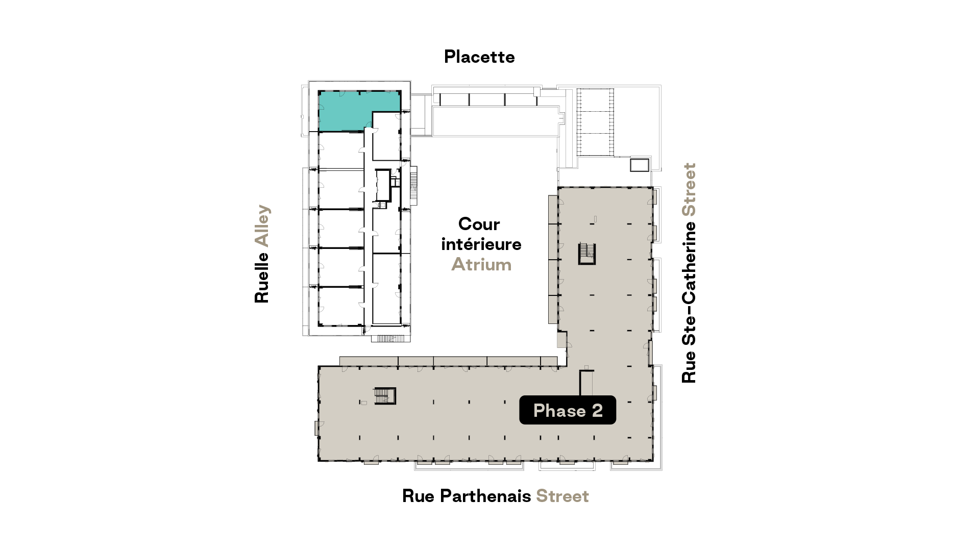plan d'étage du modèle d'unité G3A-2CAC d'Esplanade Cartier