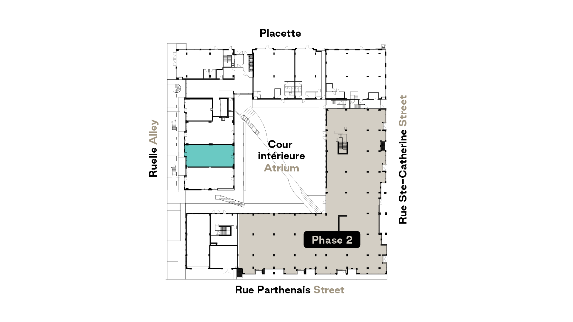 plan d'étage du modèle d'unité H1 d'Esplanade Cartier
